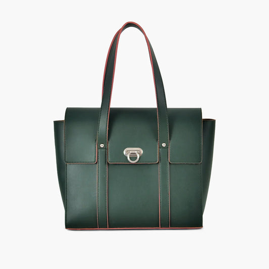 Verdant Heritage Leather Tote Bag