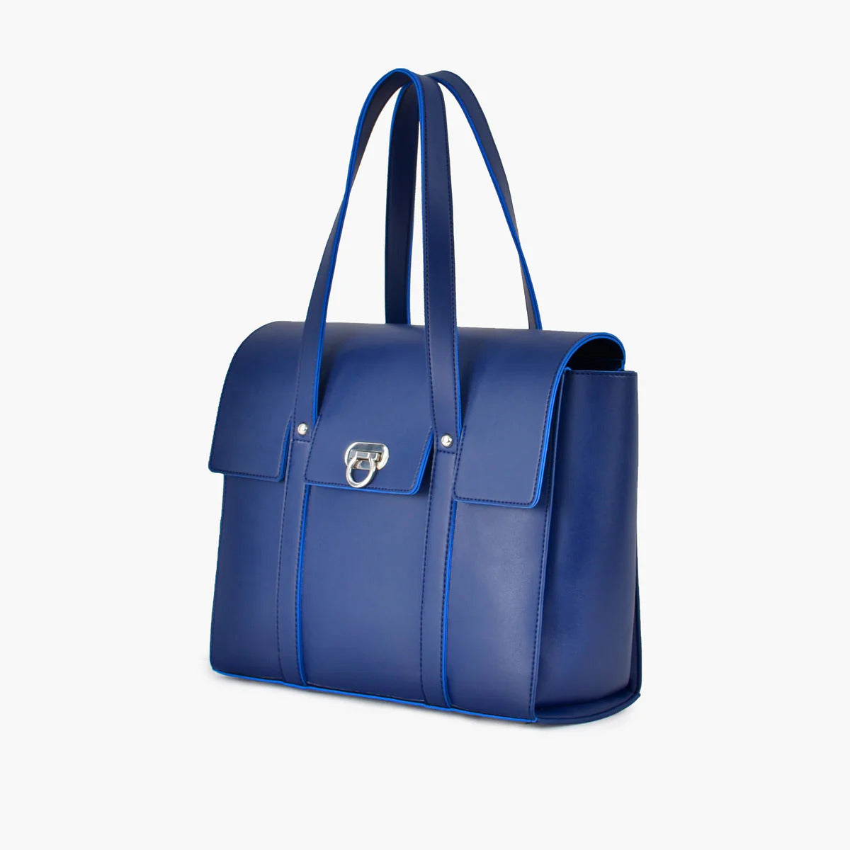 Azure Elegance Structured Tote Bag