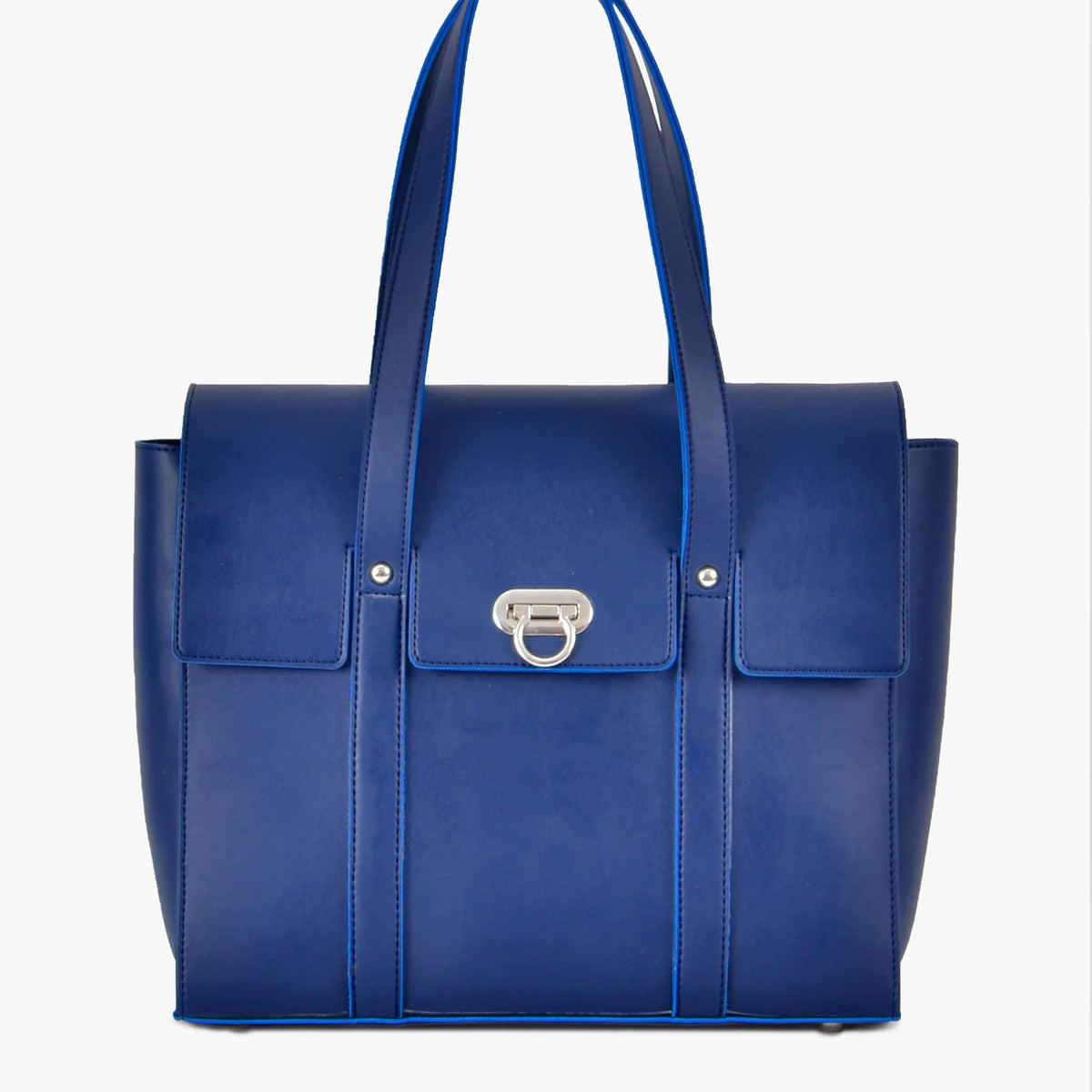 Azure Elegance Structured Tote Bag