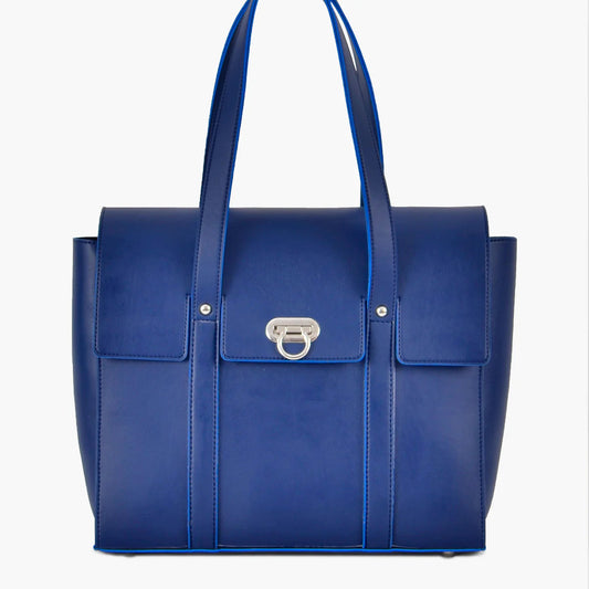 Azure Elegance Structured Tote Bag