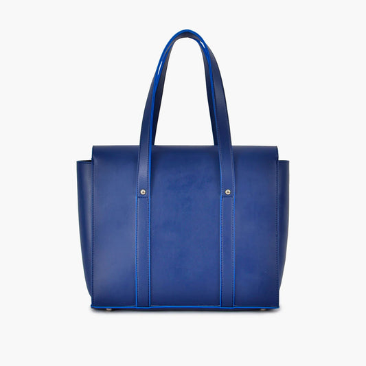 Azure Elegance Structured Tote Bag