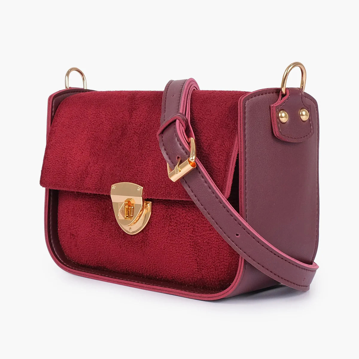Ruby Luxe Suede Crossbody Bag
