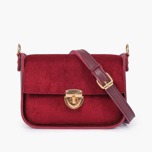 Ruby Luxe Suede Crossbody Bag
