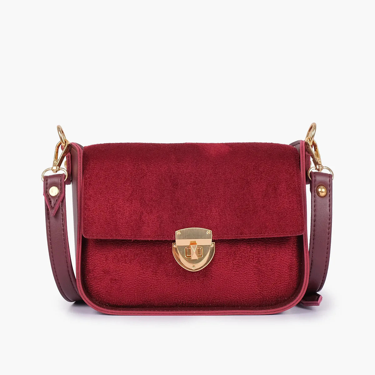 Ruby Luxe Suede Crossbody Bag