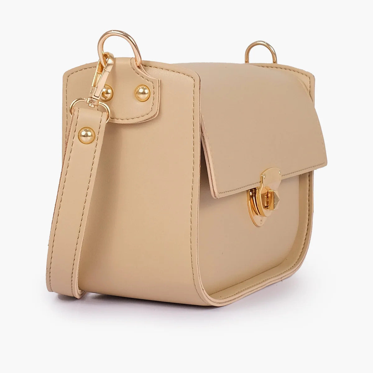 Ivory Beige Suede Crossbody Bag